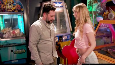 Spanish hottie Sky Pierce deepthroats stepdad's cock in hot porn scene