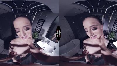Sansa Snow gets pounded hard by her stepdad's thick cock in the shower - DarkROOM VR