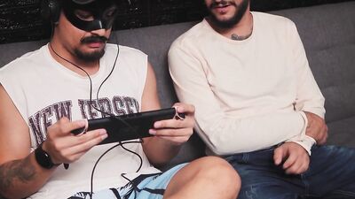 Step-sis and best friend get naughty while I switch on the game - MILF action!