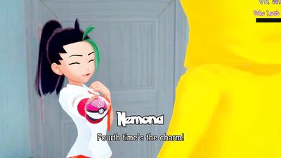 Big Dick & his cosplay stepsister take turns pounding her tight asshole in a game of pokemon