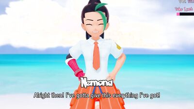 Big Dick & his cosplay stepsister take turns pounding her tight asshole in a game of pokemon