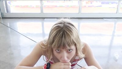 Cute blonde with small tits ferociously fucked by her stepbrother
