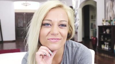 Blonde stepsister will do anything for cock