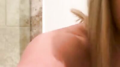 My Horny Step Sister Fucks herself in the Shower, DP