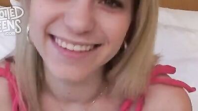 Cute deaf teen sucks a fat dick