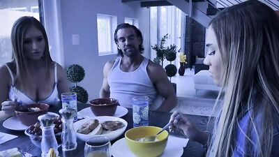 Innocent alita has a threesome with stepparents