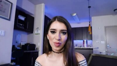 Huge facial for nasty stepdaughter