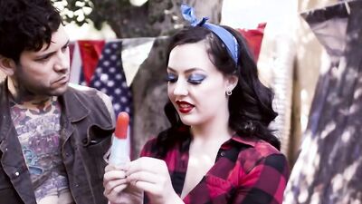 White trash gang fucks vegan whitney on a bbq