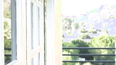 Dad peeks inside window while gia gets bbced!