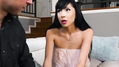 OnlyTeenBlowjobs - Latina Teen Convinces Stepdad not to Leave