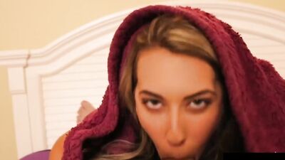 Family Taboo with Kimber Lee Blowing her Hard Cock Cousin!