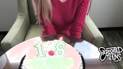 She just turned 18 and is sucking dick on video