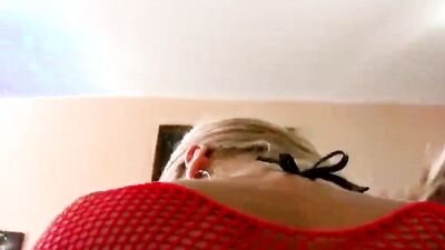 Seductive stepmom in a fishnet outfit gets rammed
