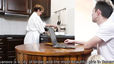 SIS. PORN. Girl with no boobs likes impudent pastime that includes dirty