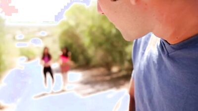 Hot Mom and Teen Trick Neighbor Boy into Fucking