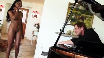 Dad Throated by Slutty Ebony Step-Daughter
