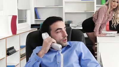 Natural Tits Carmen Caliente Gets Fucked in the Office by her Stepbrother