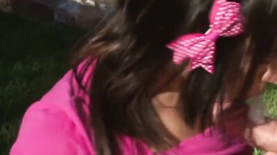 Slutty Teen Anal Fucked outside in Park