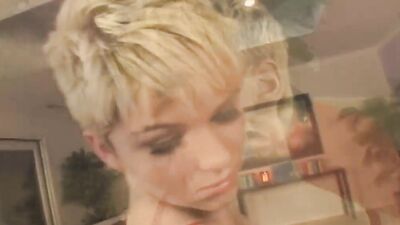 Short Haired Blonde does BBC Anal