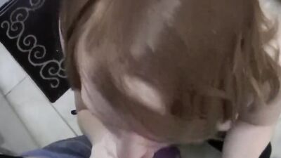Teen Redhead Sucks Stepdad so she can Borrow his Car