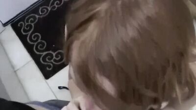 Teen Redhead Sucks Stepdad so she can Borrow his Car
