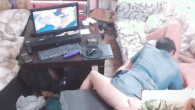 My stepmom caught me jerking off to family porn