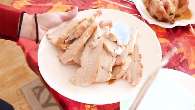 Hot Gf Fucks her boyfriends dad on Thanksgiving