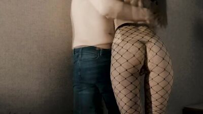 Horny teen in fishnet got fucked in a motel room. Diana and Daniel. UHD 4K