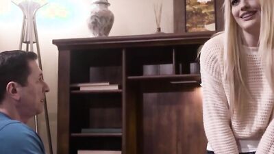 Kenna James rides her stepdad after sucking his big dick
