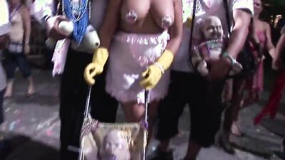 Hotties Nude and Body Painted in Public at Florida Festival