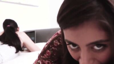 Cheating guy creampies his Latina step sister in POV