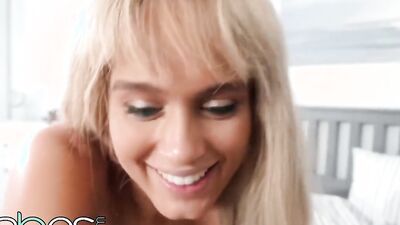 BABES - Natural tit blonde Athena Palomino takes first big dick