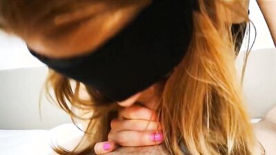 Red head fucks with step brother. cum in the mouth.