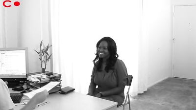 At the job interview she lets the boss fuck her