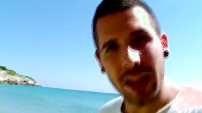 Hard anal with the pretty milf on the beach in the sunshine