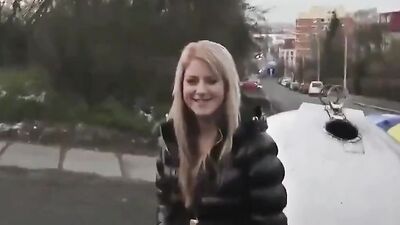 Sweet amateur blonde - sex in public place in POV