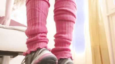 Cute Girl Masturbates in Pink Leggings- FuckMyLeggings