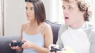 PASSION-HD Step Sister Fucks Big Dick!Video Game Bonding