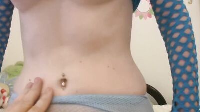 Fishnet Wearing Teen Grinds on my Dick