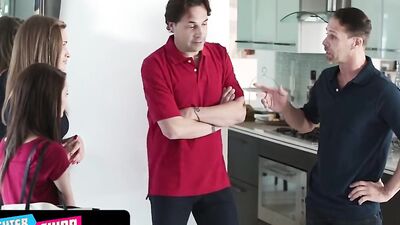 Grounded Teens April Brooks and Serenity Haze Swap Daddies