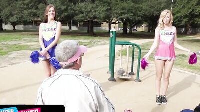 Blonde teen cutie is being shagged by a kinky old neighbor