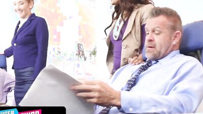 Horny Stepdads Switch Teeny StepDaughters in Work