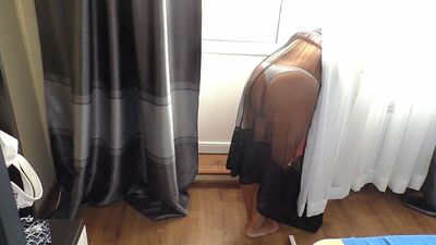 Cheating housewife bends down to get some cock from behind