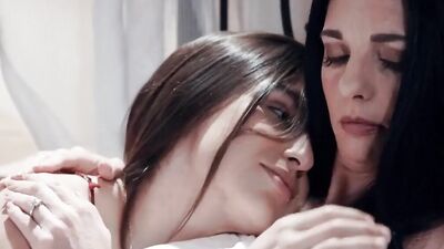 Abella Danger & Dana Vespoli are playing with a strap-on dildo