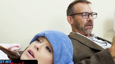 Petite teen chick Filthy Rich is being screwed by a stepdad