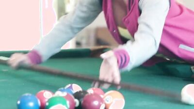 For losing a pool game, Marsha May gets fucked on the table