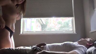Lexi Luna blows her man in the morning and rides his dick