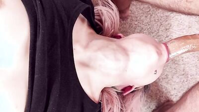 Hardcore upside down throat fuck for my stepsister