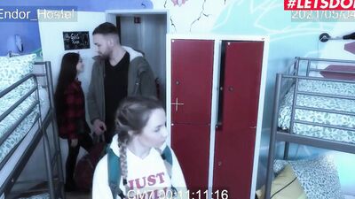 HORNYHOSTEL - Petite Step Sister Mona Blue Gets her Ass Fucked by her Big Bro