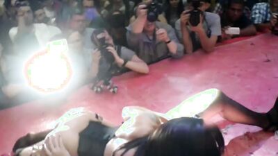 LESBIAN PUBLIC SHOW (SPANISH BIG TITS) DIANA RIUS VS BIANKA BLUE